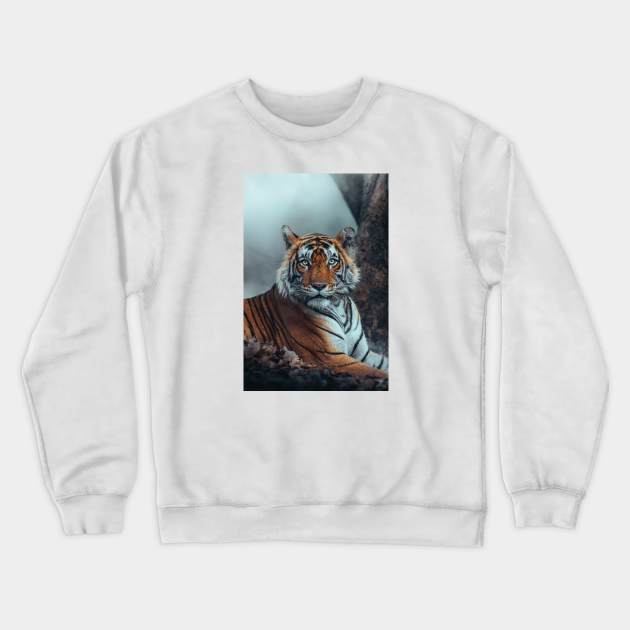 Staring Bengal Tiger Crewneck Sweatshirt by withluke